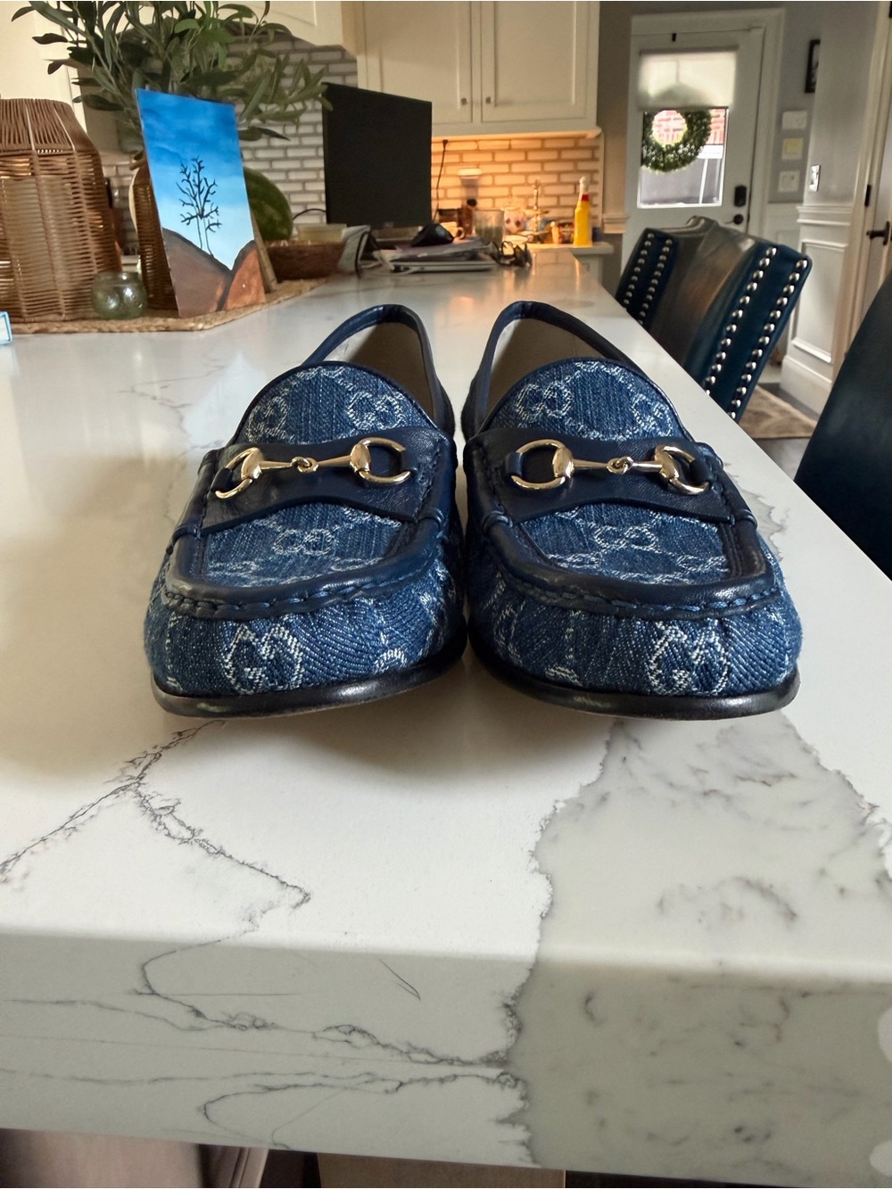 Gucci 1953 Horsebit GG Denim Loafers Navy Blue Leather EU 40 US 10, EUC, box inc - Picture 4 of 10